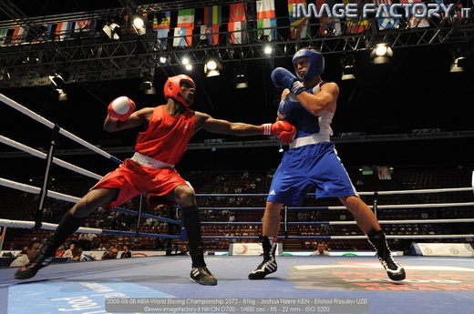 2009-09-06 AIBA World Boxing Championship 2372 - 81kg - Joshua Ndere KEN - Elshod Rasulov UZB